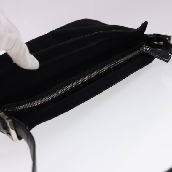 FENDI Mamma Baguette Shoulder Bag Suede Black Auth yk6548 - Picture 6 of 16